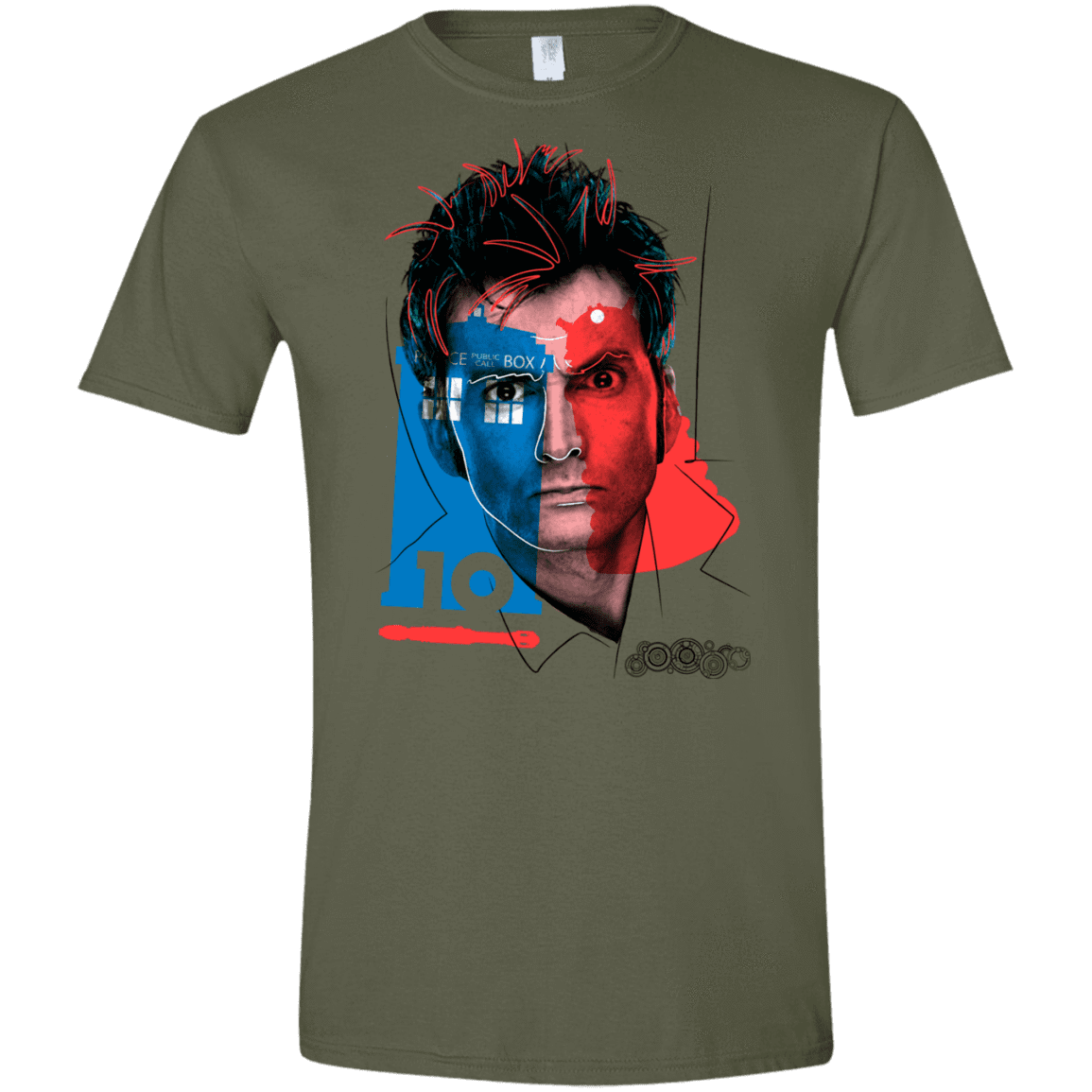 T-Shirts Military Green / S Doctor Warwhol 10 Men's Semi-Fitted Softstyle