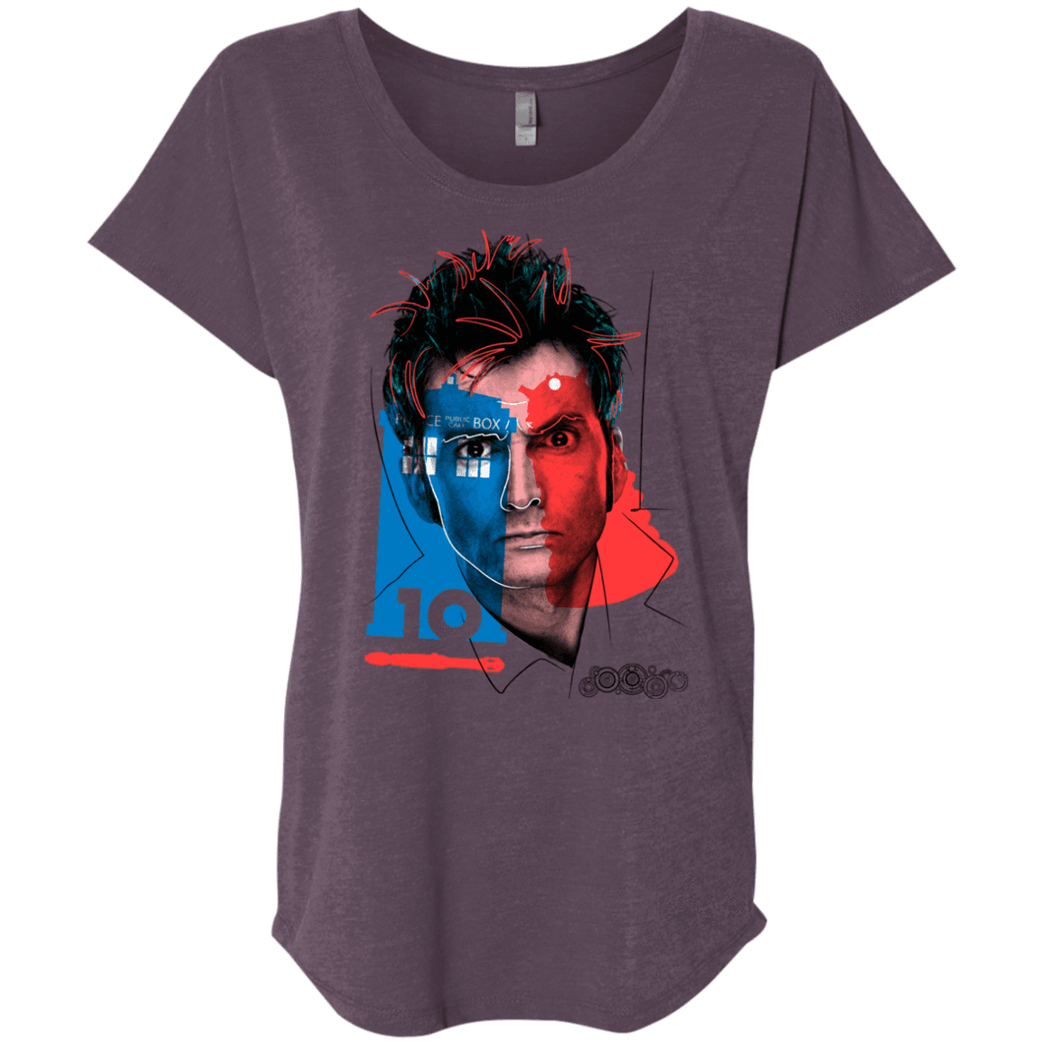 T-Shirts Vintage Purple / X-Small Doctor Warwhol 10 Triblend Dolman Sleeve