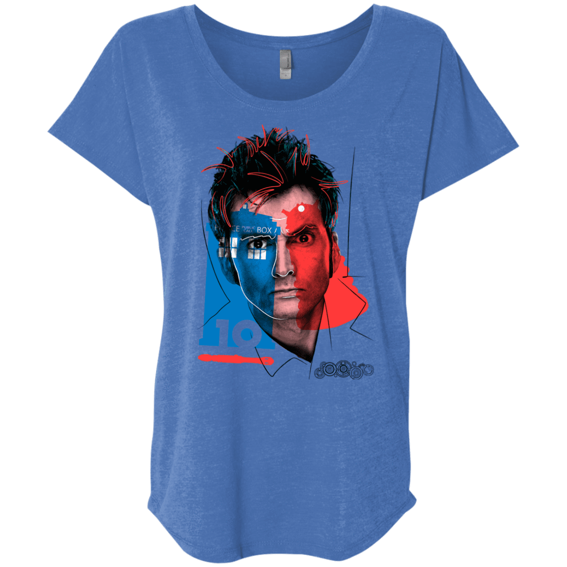 T-Shirts Vintage Royal / X-Small Doctor Warwhol 10 Triblend Dolman Sleeve