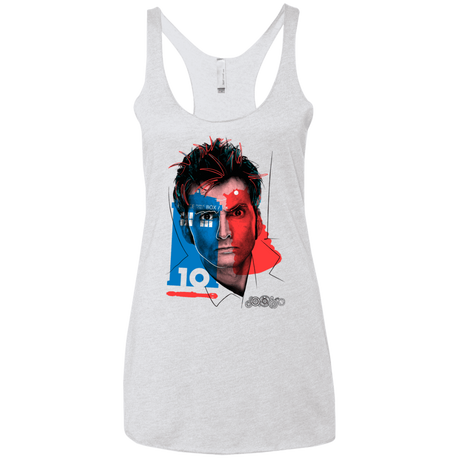T-Shirts Heather White / X-Small Doctor Warwhol 10 Women's Triblend Racerback Tank