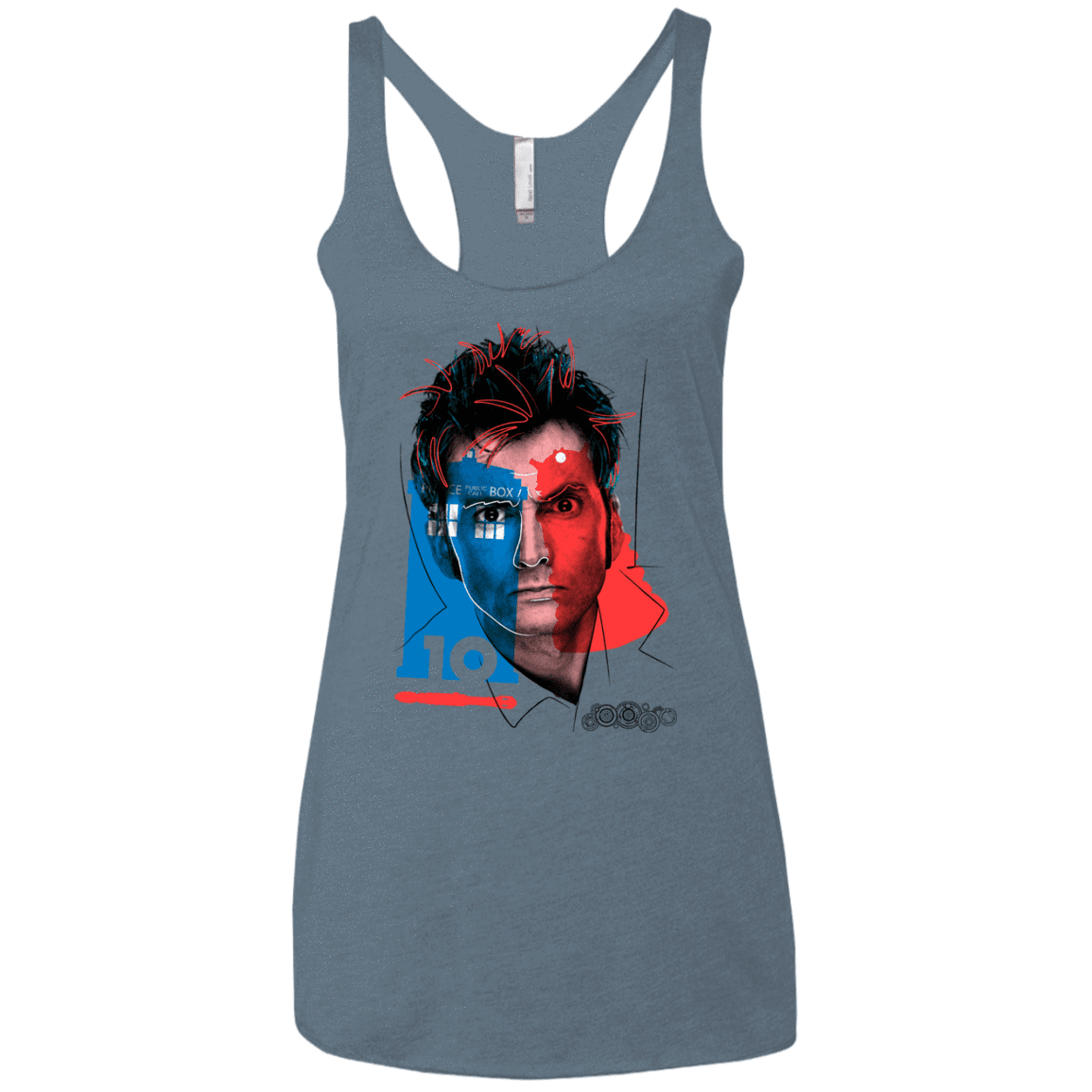 T-Shirts Indigo / X-Small Doctor Warwhol 10 Women's Triblend Racerback Tank