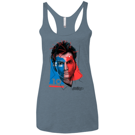 T-Shirts Indigo / X-Small Doctor Warwhol 10 Women's Triblend Racerback Tank