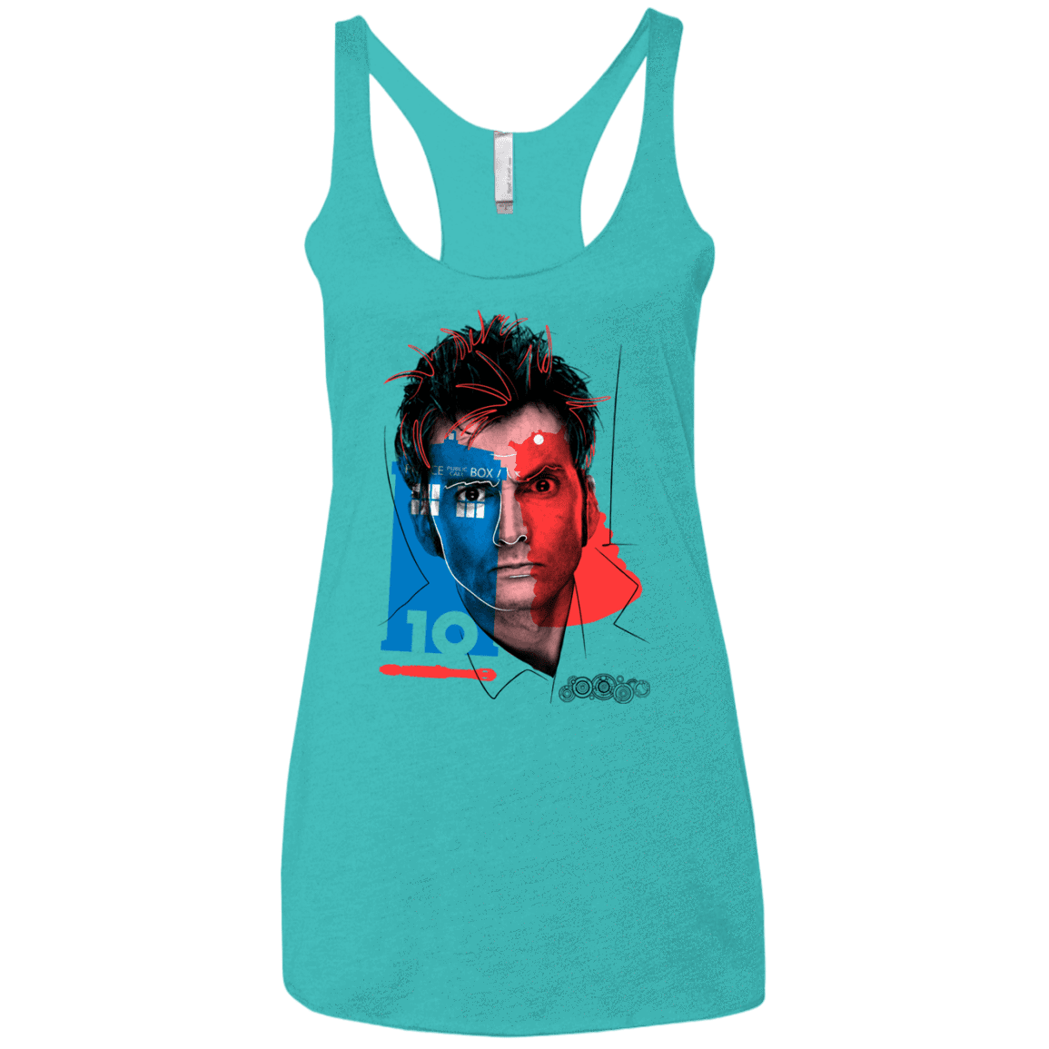 T-Shirts Tahiti Blue / X-Small Doctor Warwhol 10 Women's Triblend Racerback Tank