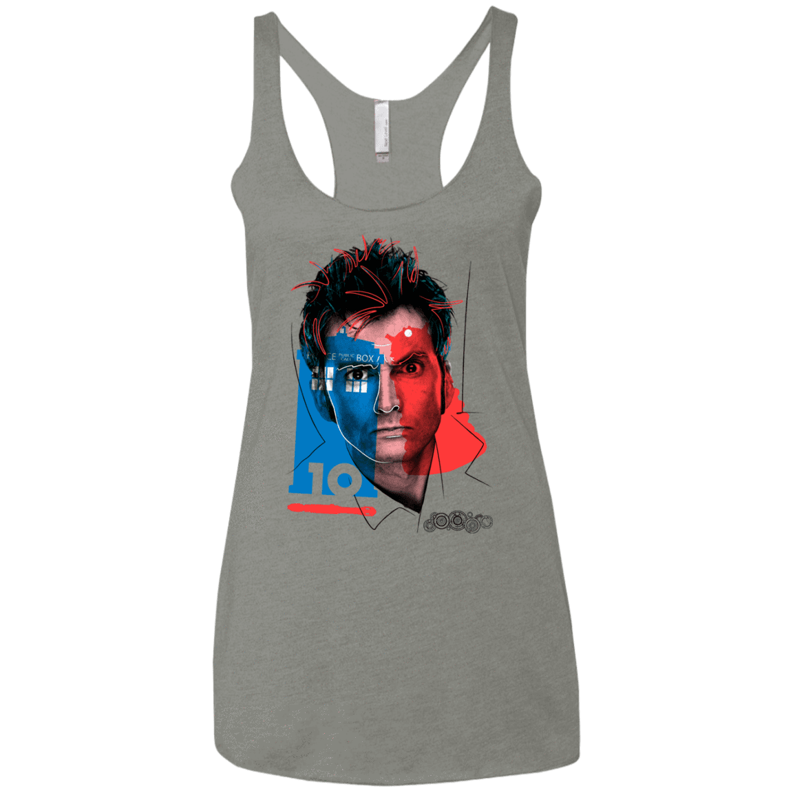 T-Shirts Venetian Grey / X-Small Doctor Warwhol 10 Women's Triblend Racerback Tank