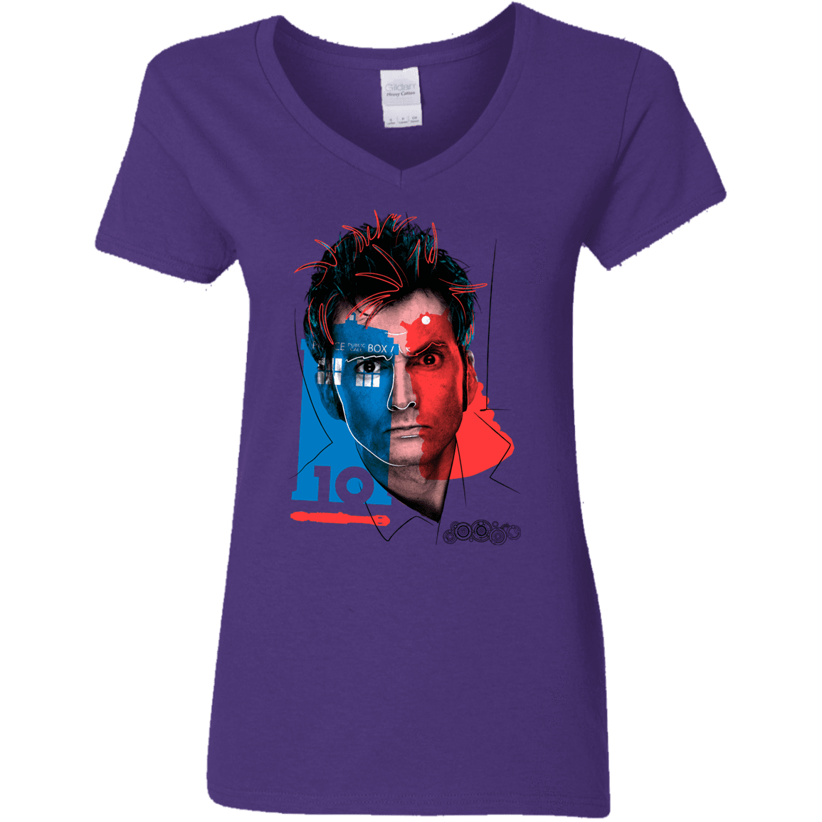 T-Shirts Purple / S Doctor Warwhol 10 Women's V-Neck T-Shirt