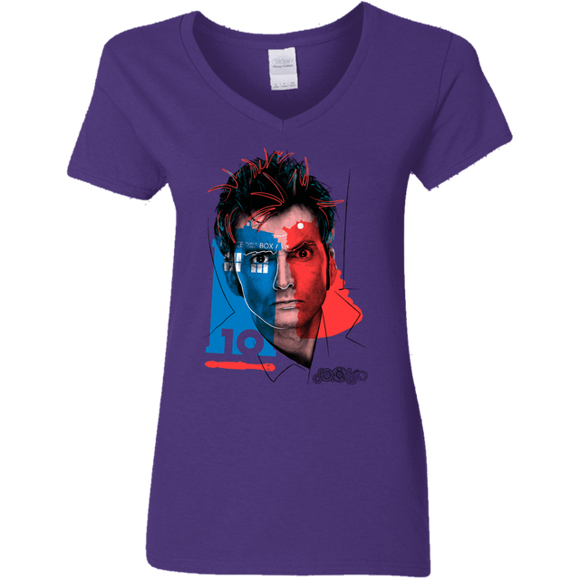 T-Shirts Purple / S Doctor Warwhol 10 Women's V-Neck T-Shirt