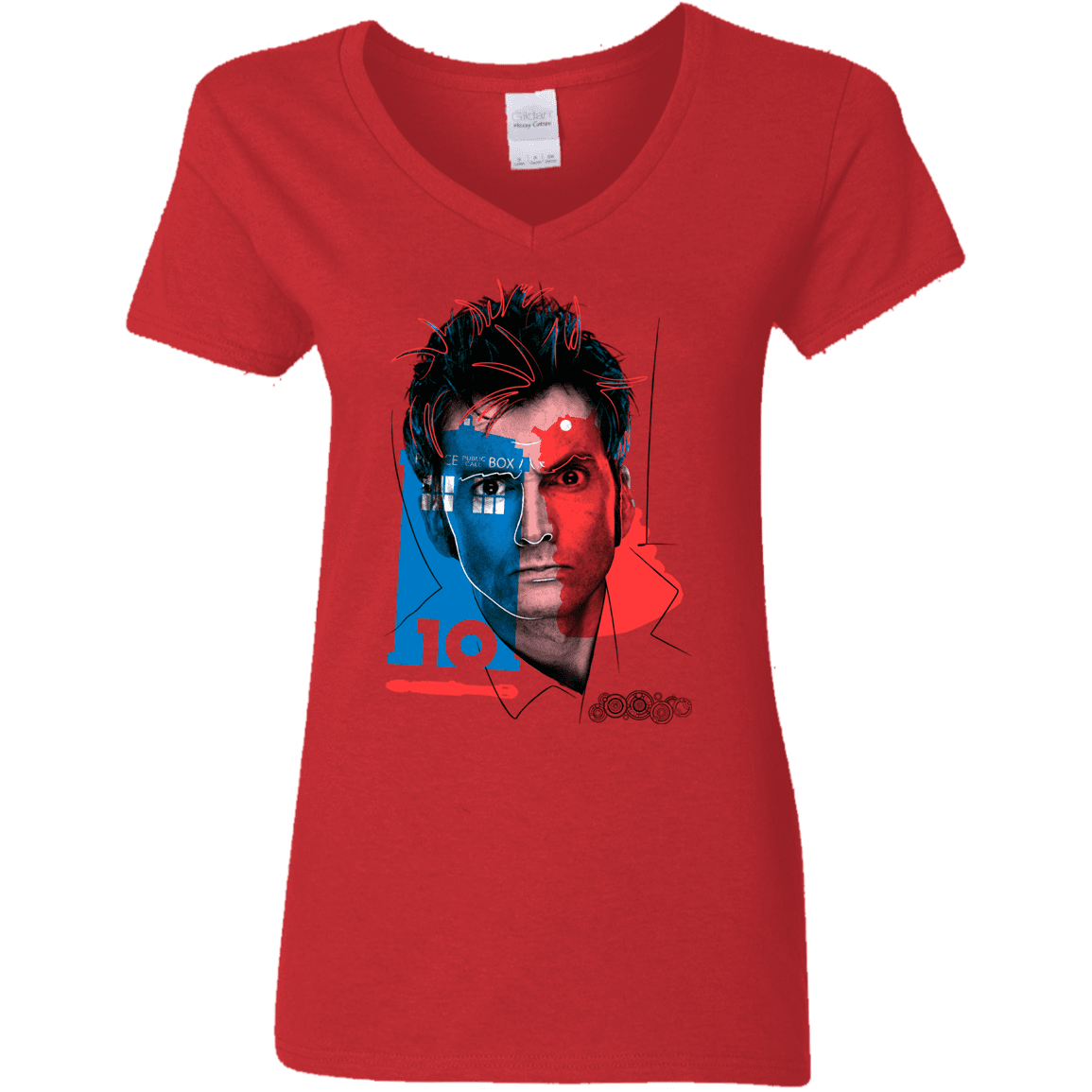 T-Shirts Red / S Doctor Warwhol 10 Women's V-Neck T-Shirt