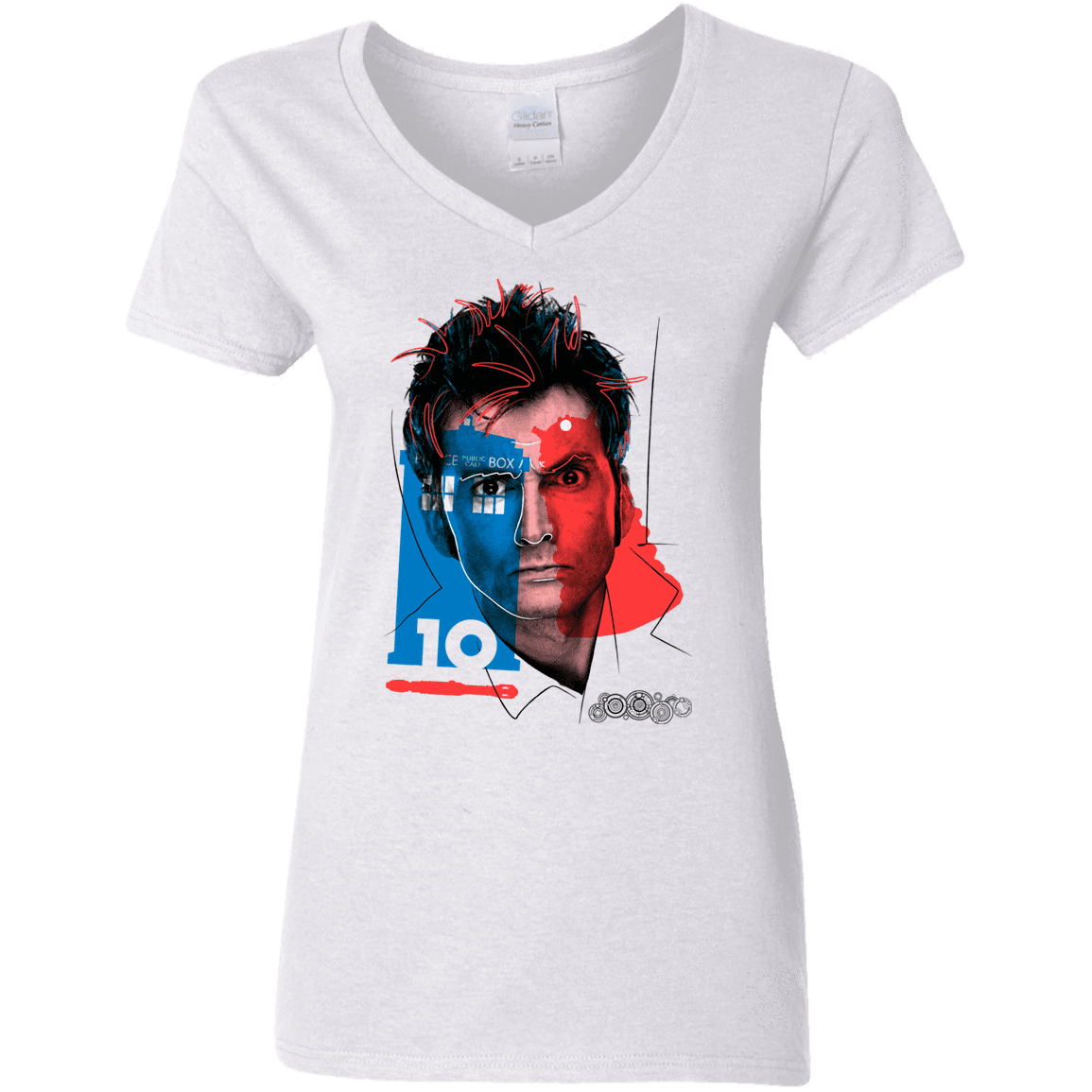 T-Shirts White / S Doctor Warwhol 10 Women's V-Neck T-Shirt