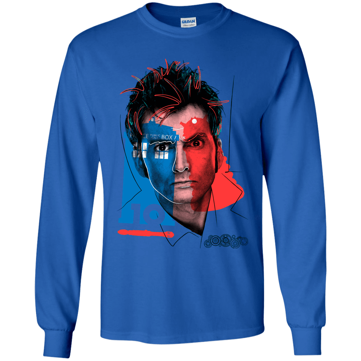 T-Shirts Royal / YS Doctor Warwhol 10 Youth Long Sleeve T-Shirt
