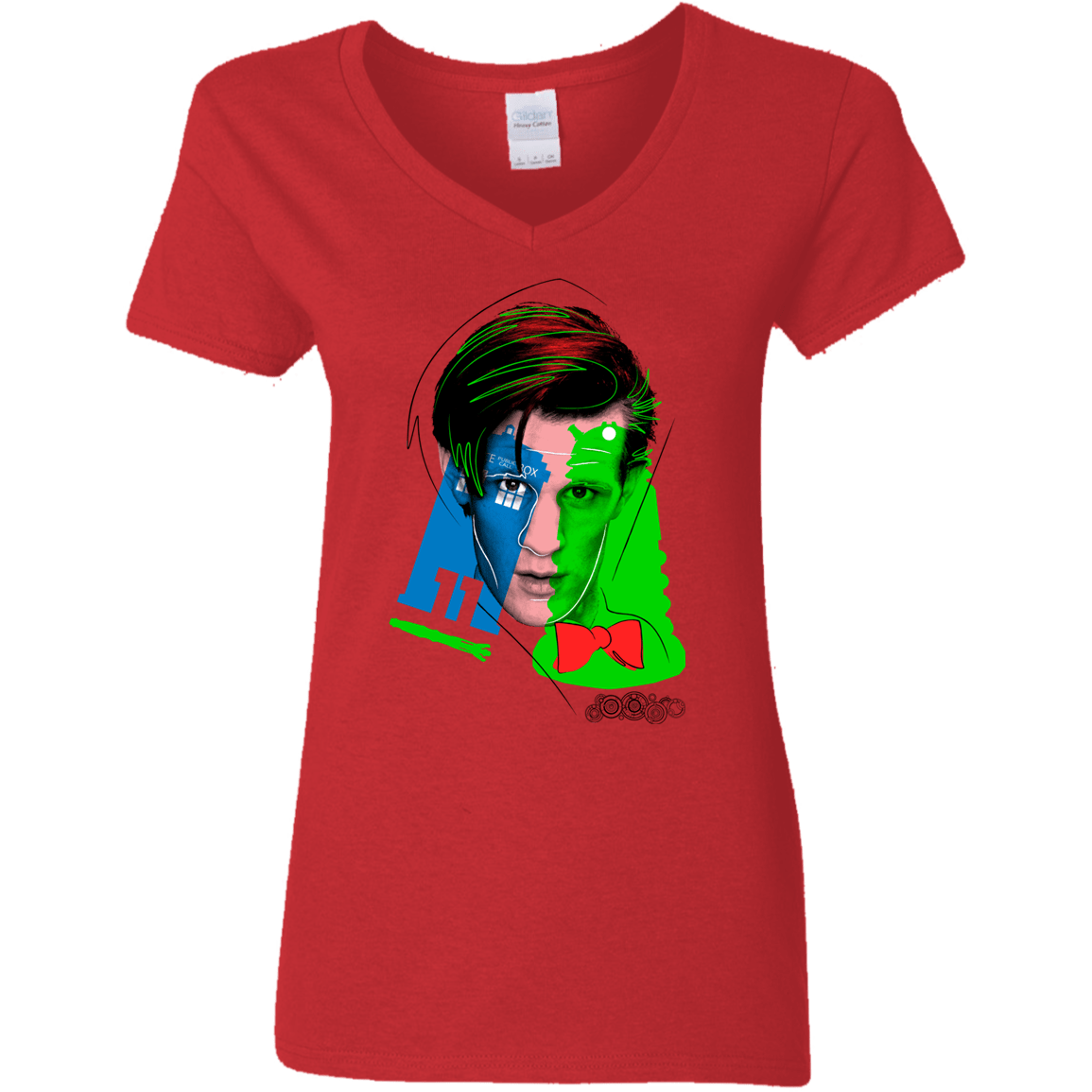 T-Shirts Red / S Doctor Warwhol 11 Women's V-Neck T-Shirt