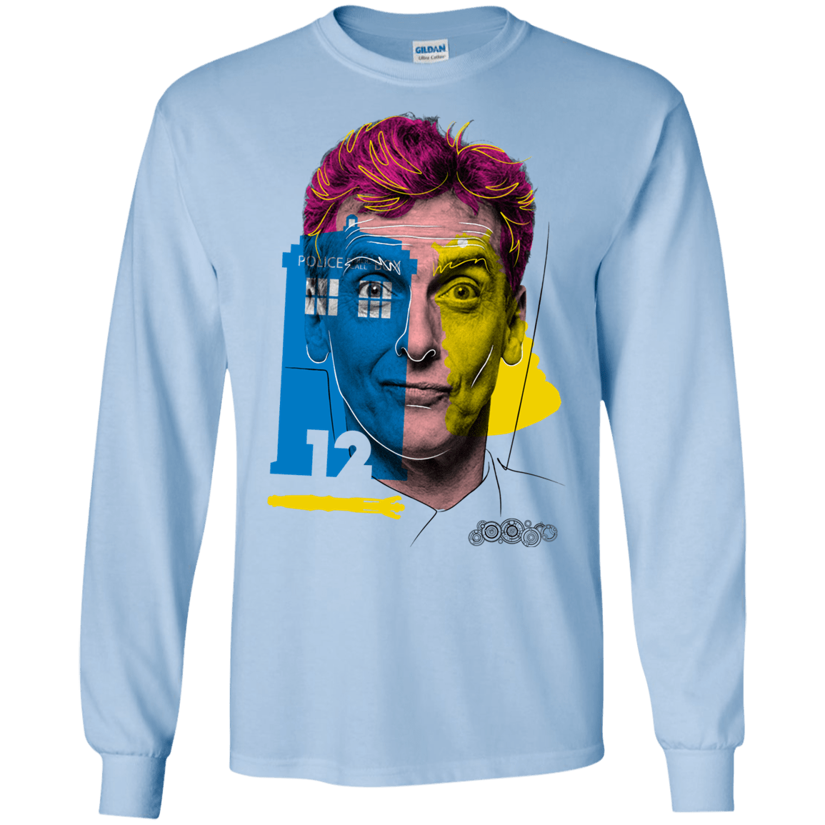 T-Shirts Light Blue / S Doctor Warwhol 12 Men's Long Sleeve T-Shirt