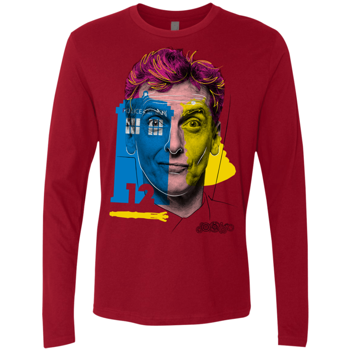 T-Shirts Cardinal / S Doctor Warwhol 12 Men's Premium Long Sleeve