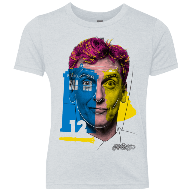 T-Shirts Heather White / YXS Doctor Warwhol 12 Youth Triblend T-Shirt