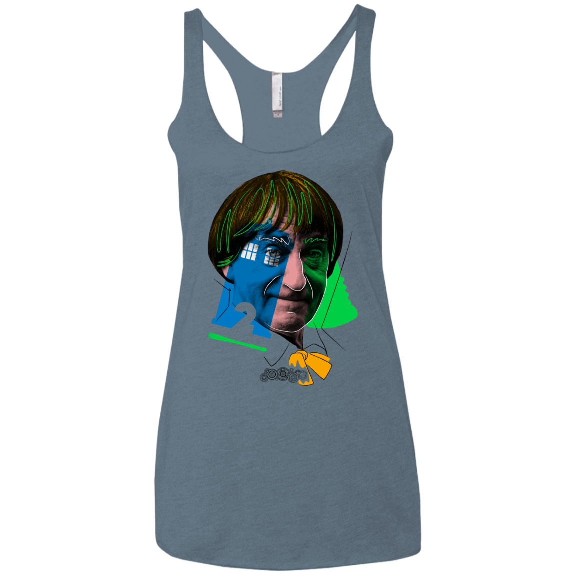T-Shirts Indigo / X-Small Doctor Warwhol 2 Women's Triblend Racerback Tank