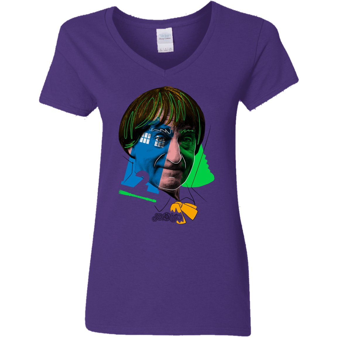 T-Shirts Purple / S Doctor Warwhol 2 Women's V-Neck T-Shirt