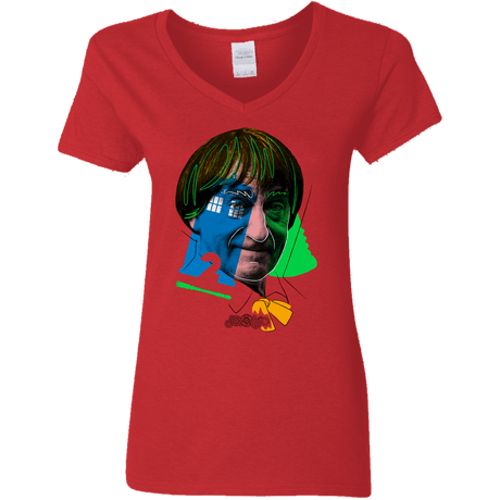 T-Shirts Red / S Doctor Warwhol 2 Women's V-Neck T-Shirt