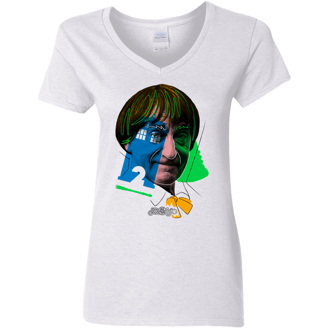 T-Shirts White / S Doctor Warwhol 2 Women's V-Neck T-Shirt