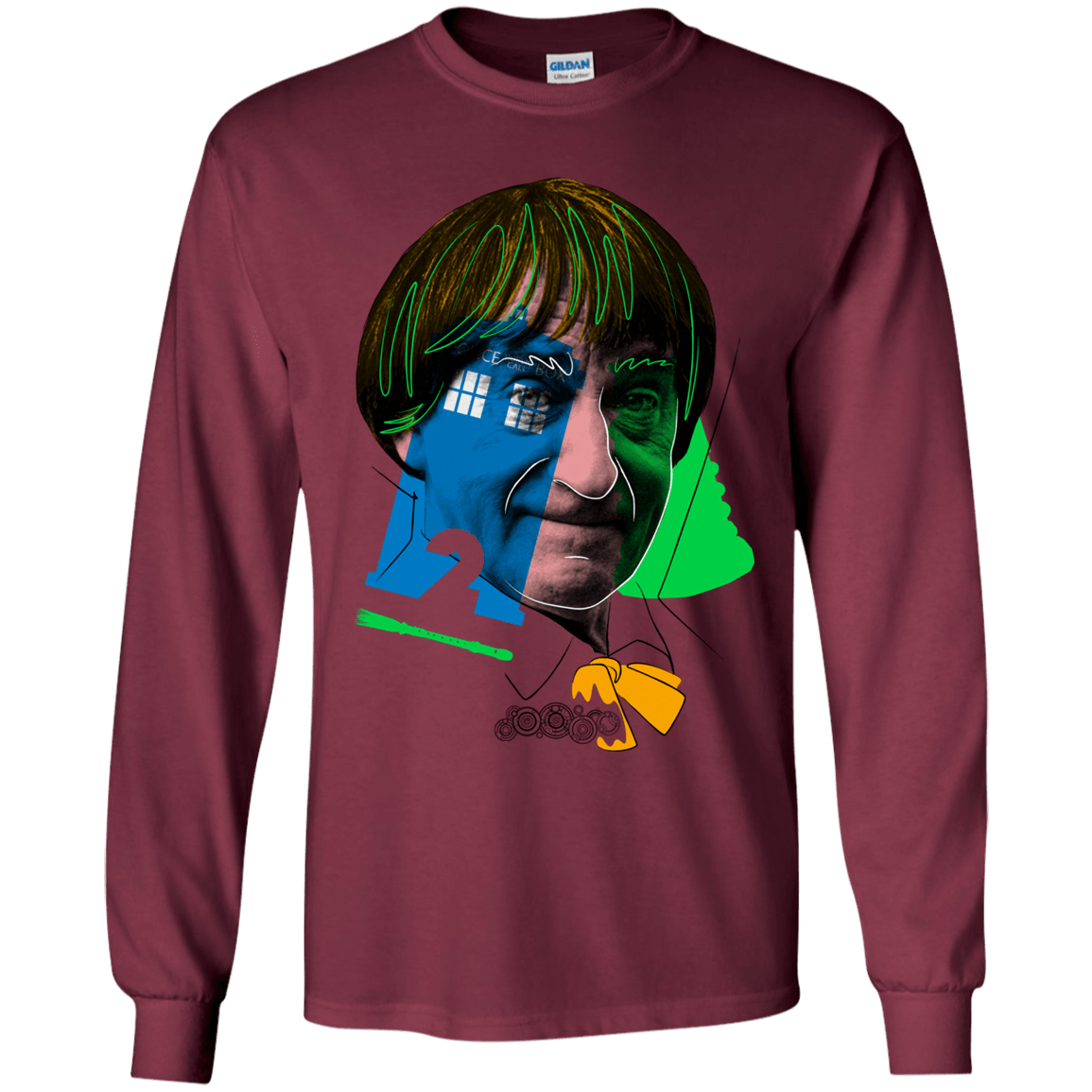 T-Shirts Maroon / YS Doctor Warwhol 2 Youth Long Sleeve T-Shirt