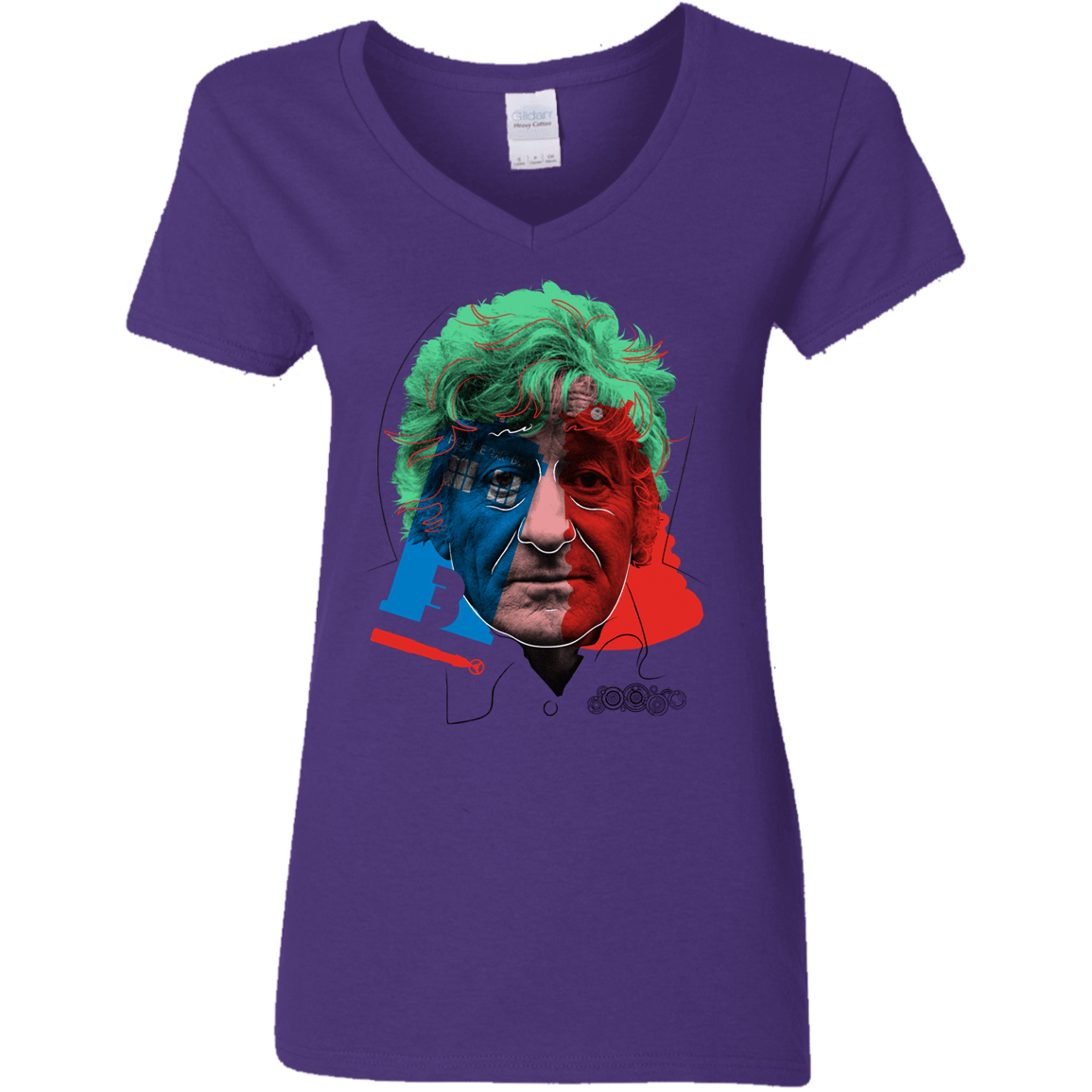 T-Shirts Purple / S Doctor Warwhol 3 Women's V-Neck T-Shirt