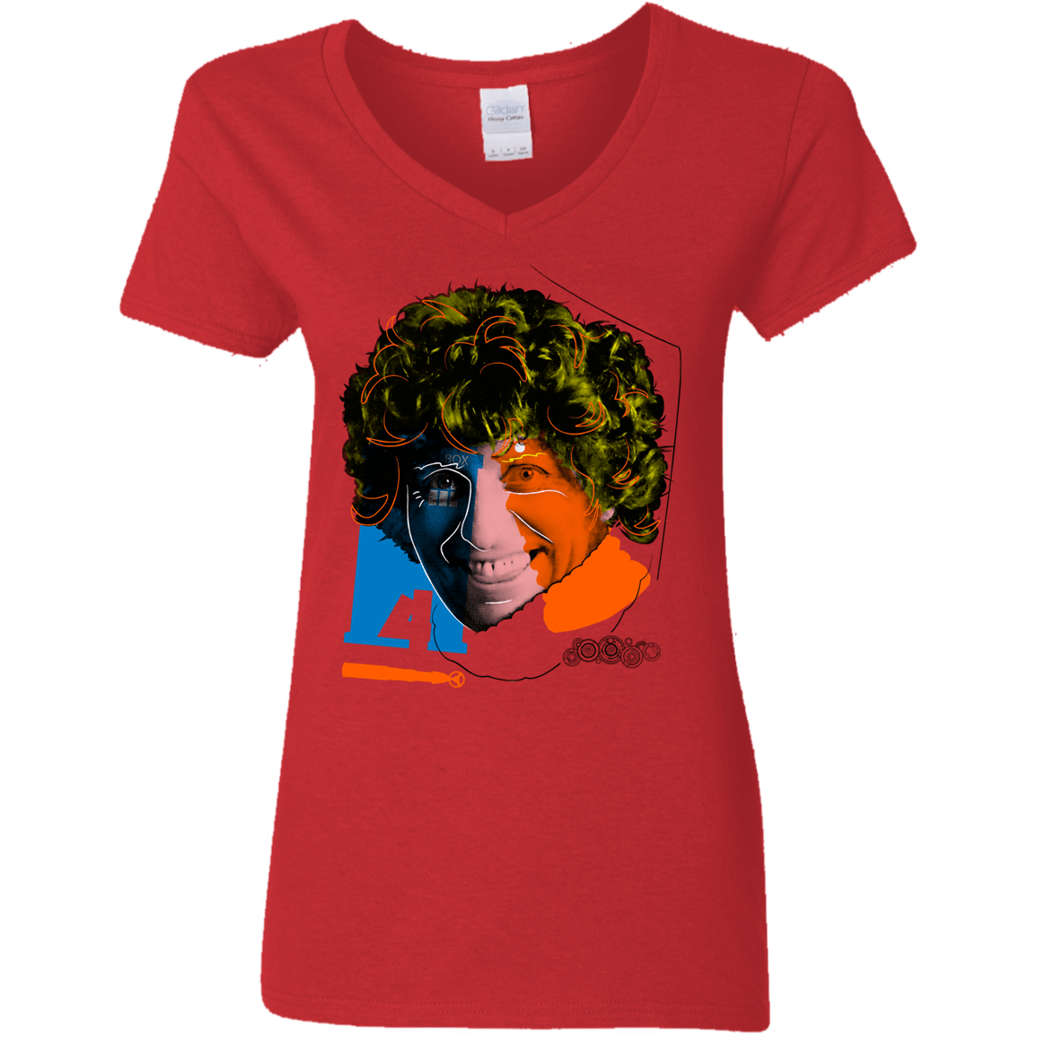 T-Shirts Red / S Doctor Warwhol 4 Women's V-Neck T-Shirt