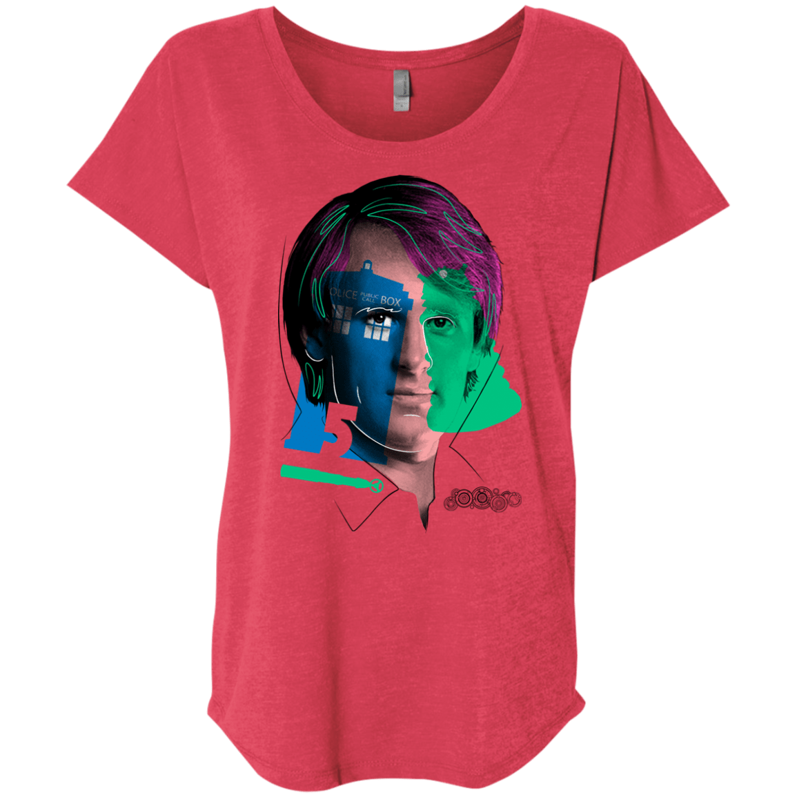 T-Shirts Vintage Red / X-Small Doctor Warwhol 5 Triblend Dolman Sleeve