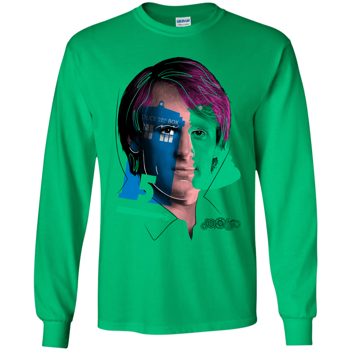 T-Shirts Irish Green / YS Doctor Warwhol 5 Youth Long Sleeve T-Shirt