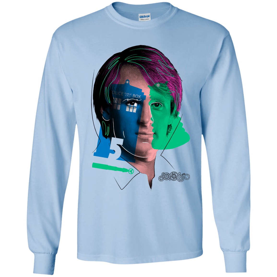 T-Shirts Light Blue / YS Doctor Warwhol 5 Youth Long Sleeve T-Shirt