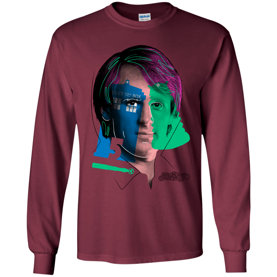 T-Shirts Maroon / YS Doctor Warwhol 5 Youth Long Sleeve T-Shirt
