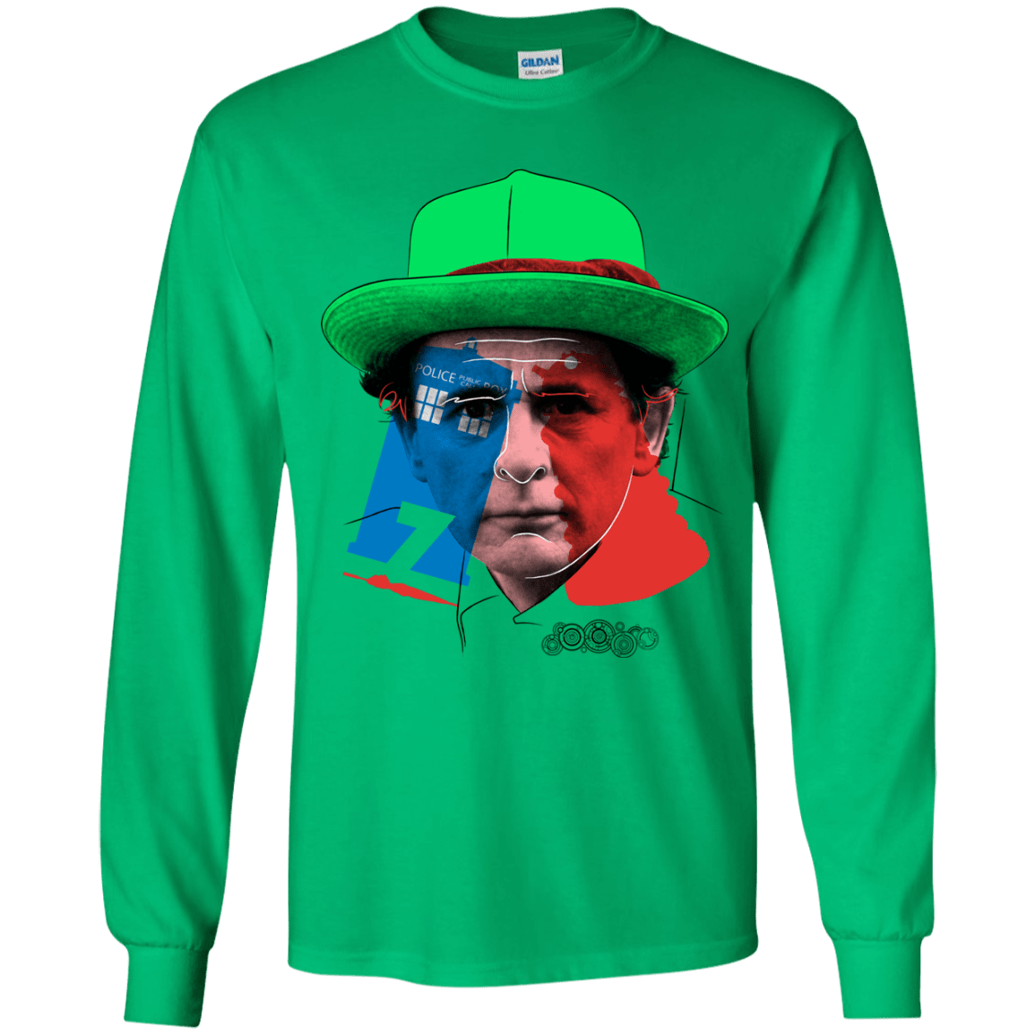 T-Shirts Irish Green / YS Doctor Warwhol 7 Youth Long Sleeve T-Shirt
