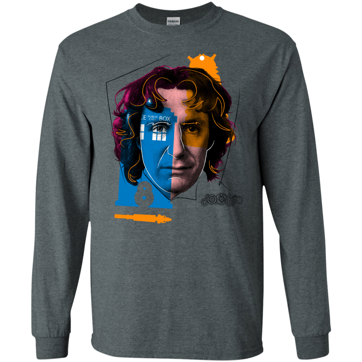 T-Shirts Dark Heather / S Doctor Warwhol 8 Men's Long Sleeve T-Shirt