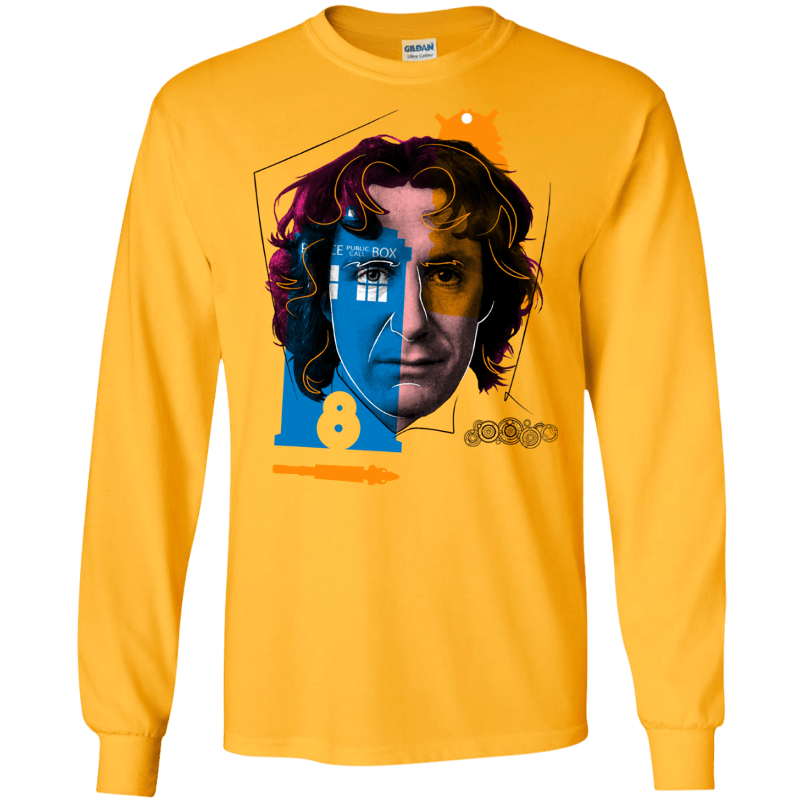 T-Shirts Gold / S Doctor Warwhol 8 Men's Long Sleeve T-Shirt