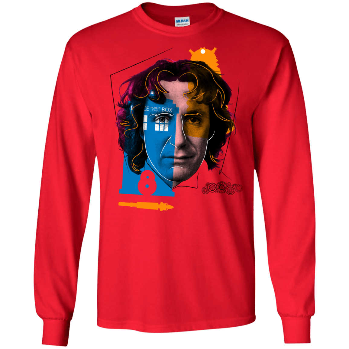 T-Shirts Red / S Doctor Warwhol 8 Men's Long Sleeve T-Shirt