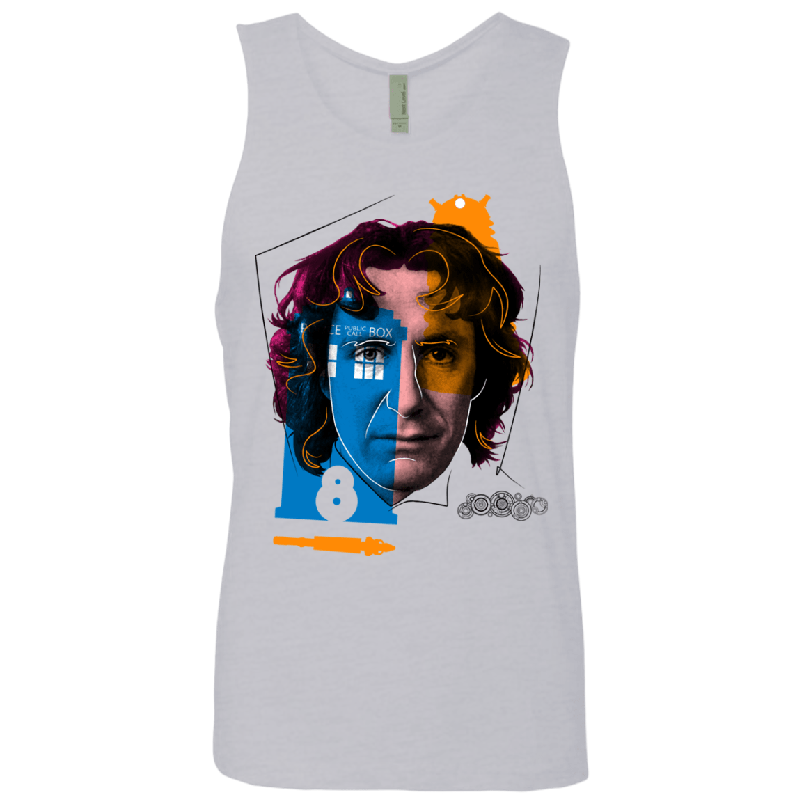 T-Shirts Heather Grey / S Doctor Warwhol 8 Men's Premium Tank Top