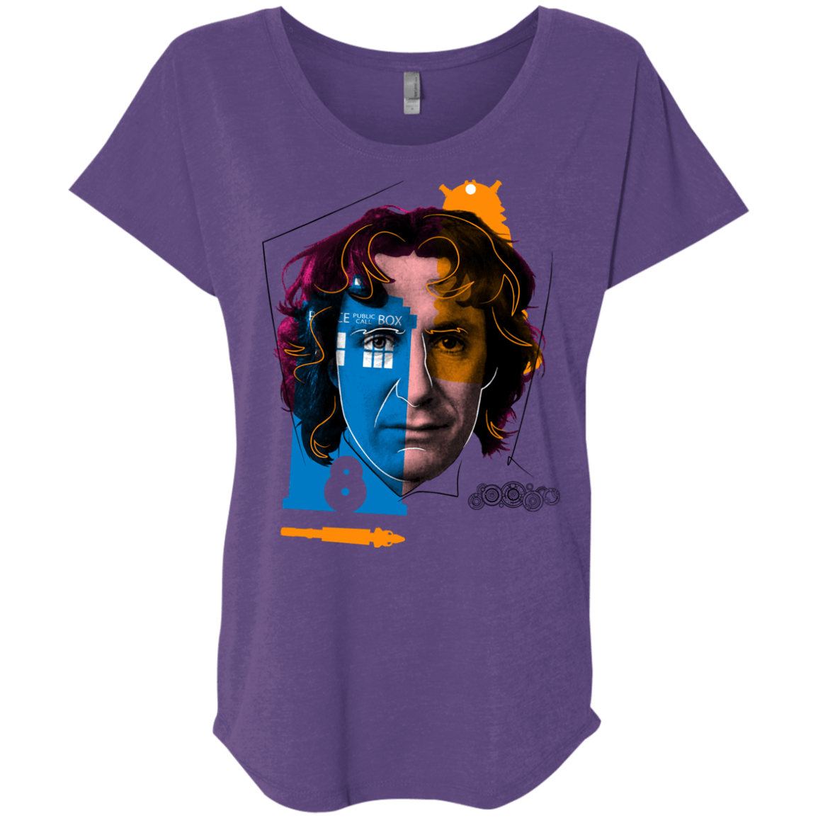 T-Shirts Purple Rush / X-Small Doctor Warwhol 8 Triblend Dolman Sleeve