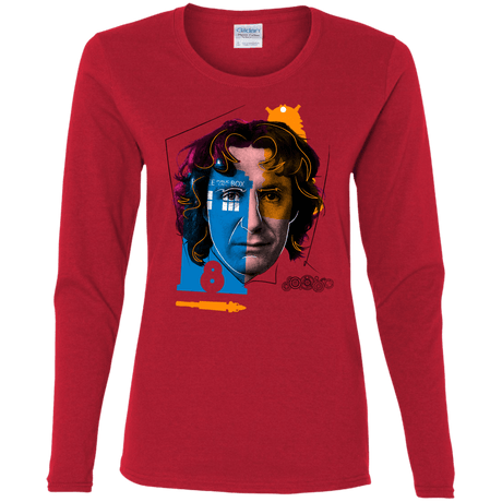 T-Shirts Red / S Doctor Warwhol 8 Women's Long Sleeve T-Shirt