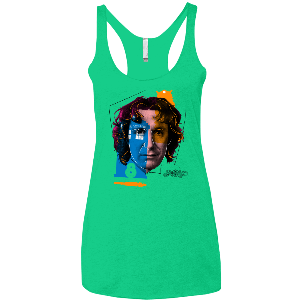 T-Shirts Envy / X-Small Doctor Warwhol 8 Women's Triblend Racerback Tank