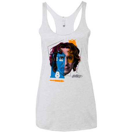 T-Shirts Heather White / X-Small Doctor Warwhol 8 Women's Triblend Racerback Tank