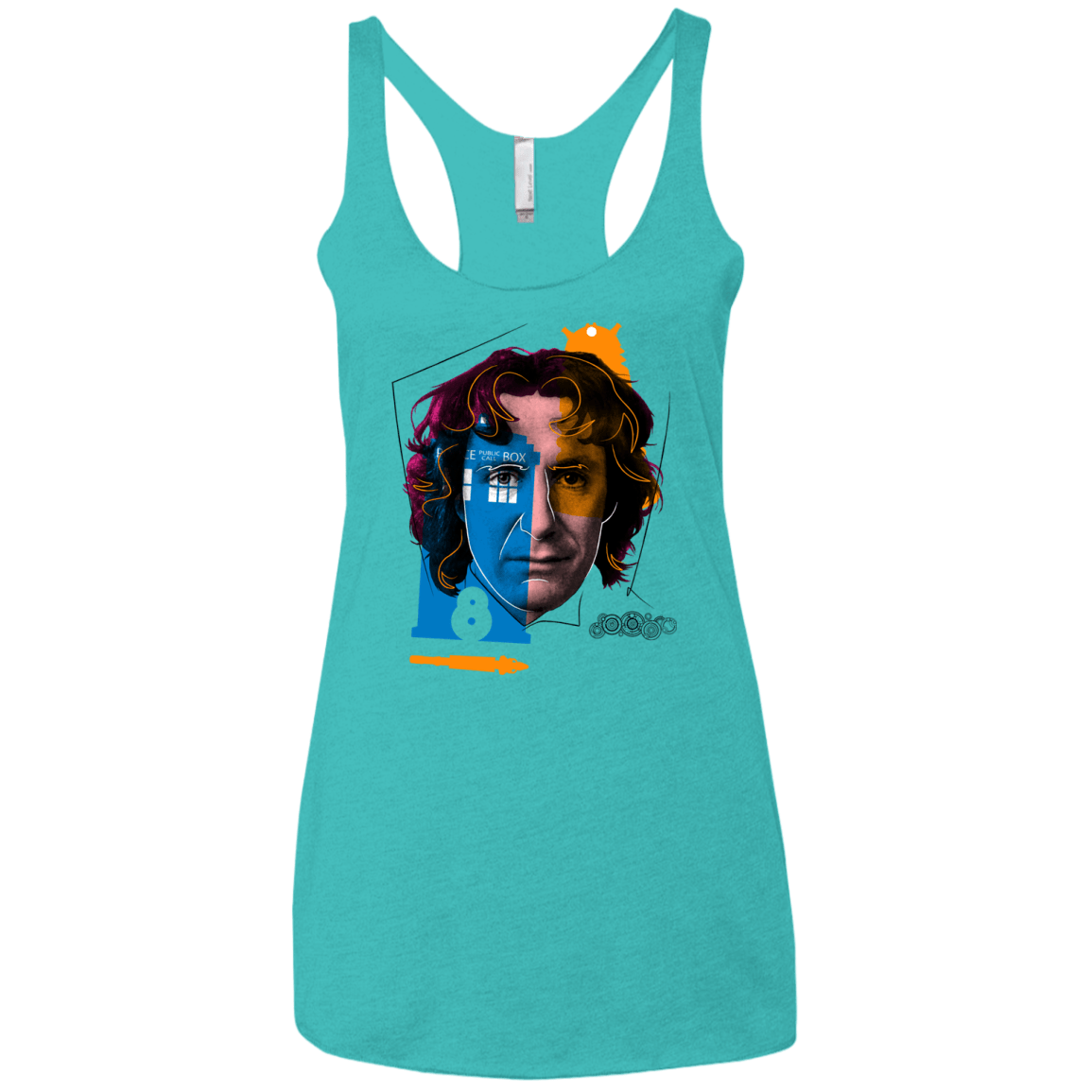T-Shirts Tahiti Blue / X-Small Doctor Warwhol 8 Women's Triblend Racerback Tank