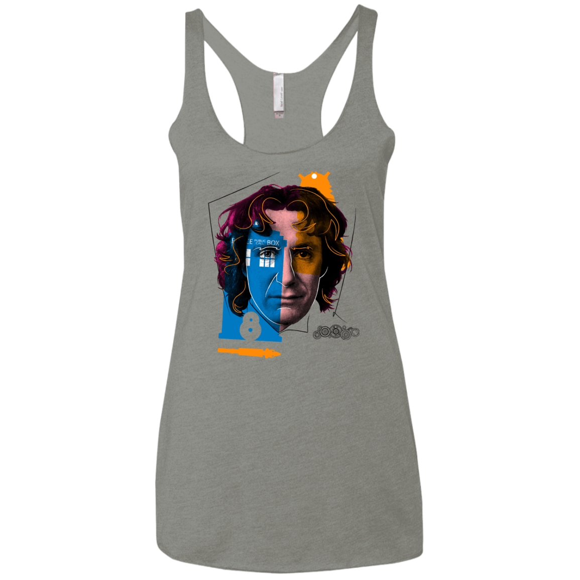 T-Shirts Venetian Grey / X-Small Doctor Warwhol 8 Women's Triblend Racerback Tank