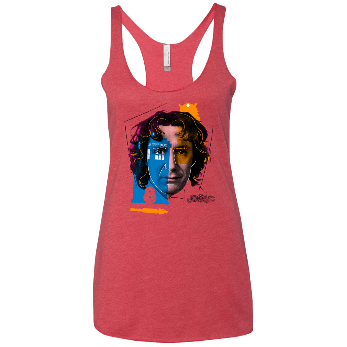 T-Shirts Vintage Red / X-Small Doctor Warwhol 8 Women's Triblend Racerback Tank