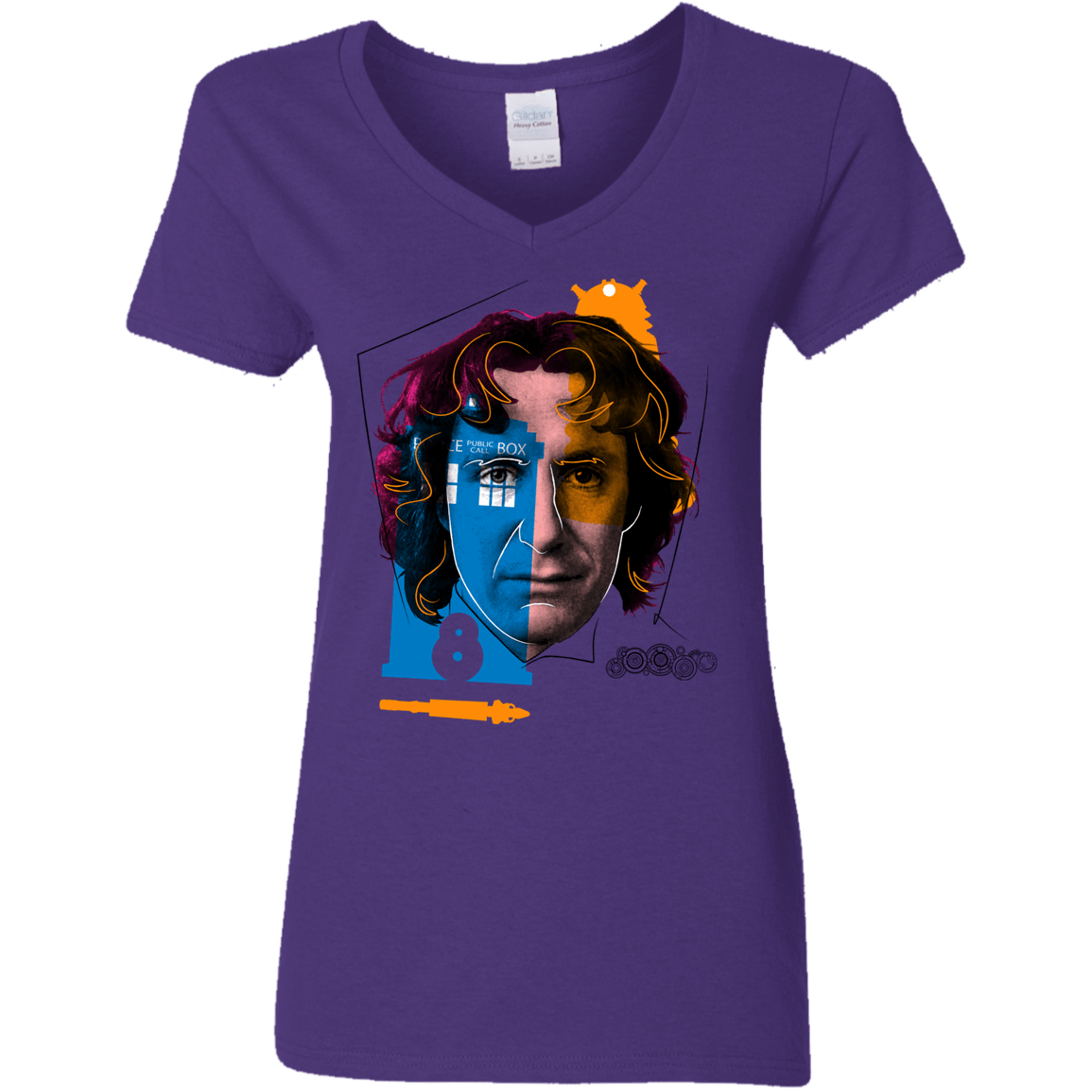 T-Shirts Purple / S Doctor Warwhol 8 Women's V-Neck T-Shirt