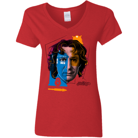 T-Shirts Red / S Doctor Warwhol 8 Women's V-Neck T-Shirt