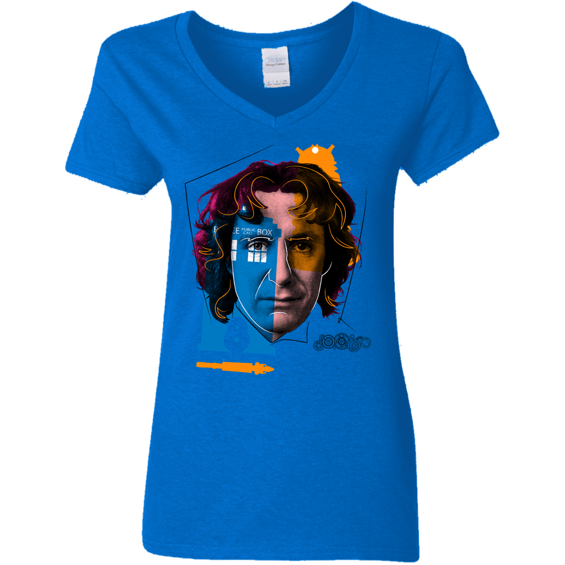 T-Shirts Royal / S Doctor Warwhol 8 Women's V-Neck T-Shirt