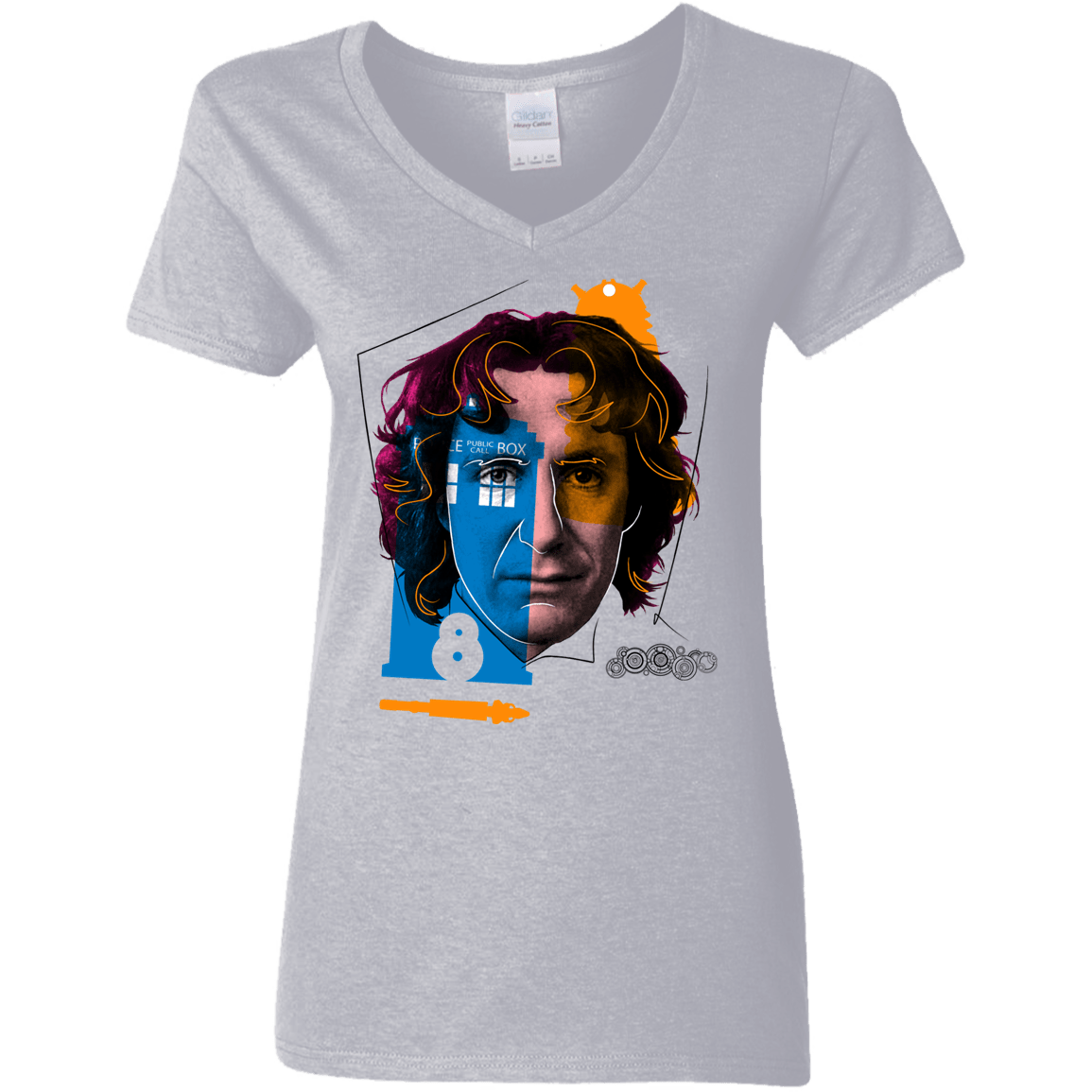 T-Shirts Sport Grey / S Doctor Warwhol 8 Women's V-Neck T-Shirt