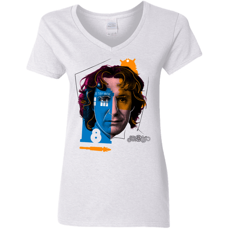 T-Shirts White / S Doctor Warwhol 8 Women's V-Neck T-Shirt