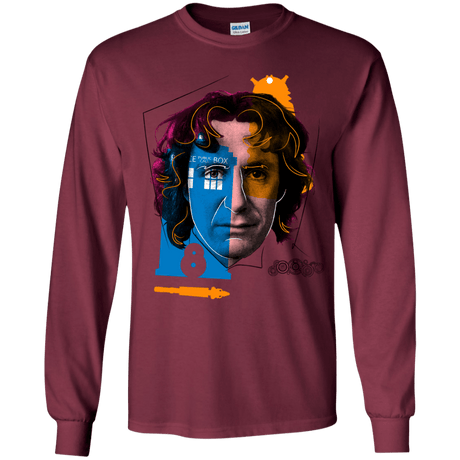T-Shirts Maroon / YS Doctor Warwhol 8 Youth Long Sleeve T-Shirt