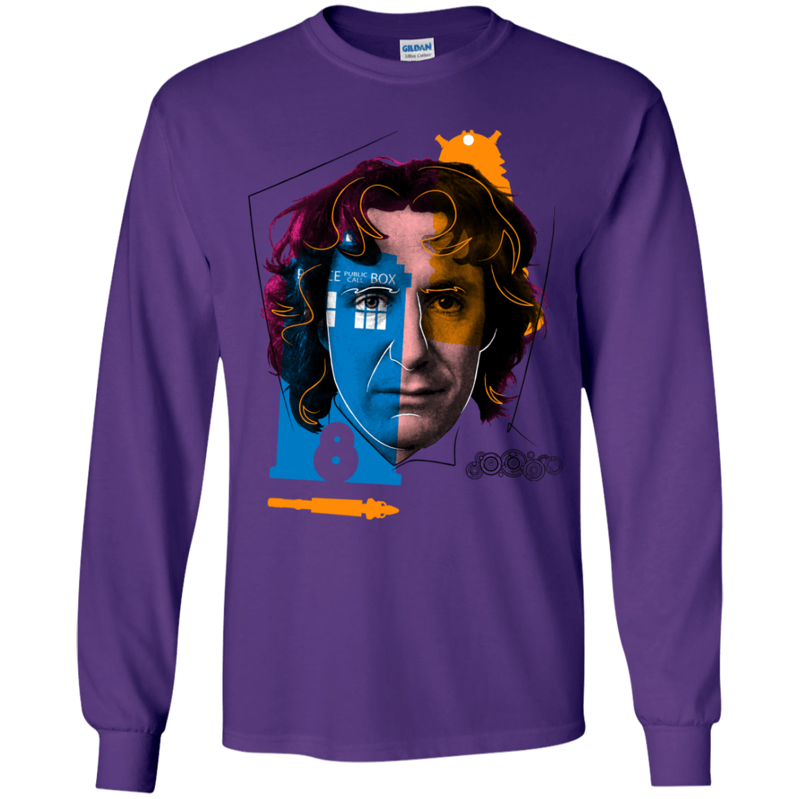T-Shirts Purple / YS Doctor Warwhol 8 Youth Long Sleeve T-Shirt