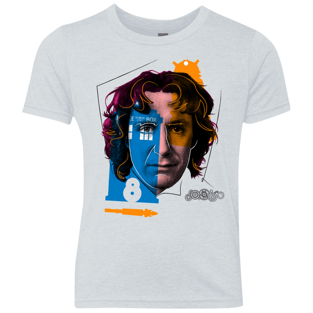 T-Shirts Heather White / YXS Doctor Warwhol 8 Youth Triblend T-Shirt