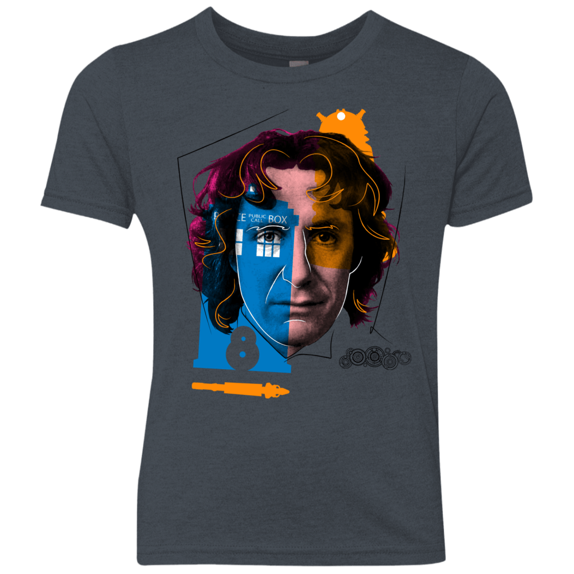 T-Shirts Vintage Navy / YXS Doctor Warwhol 8 Youth Triblend T-Shirt
