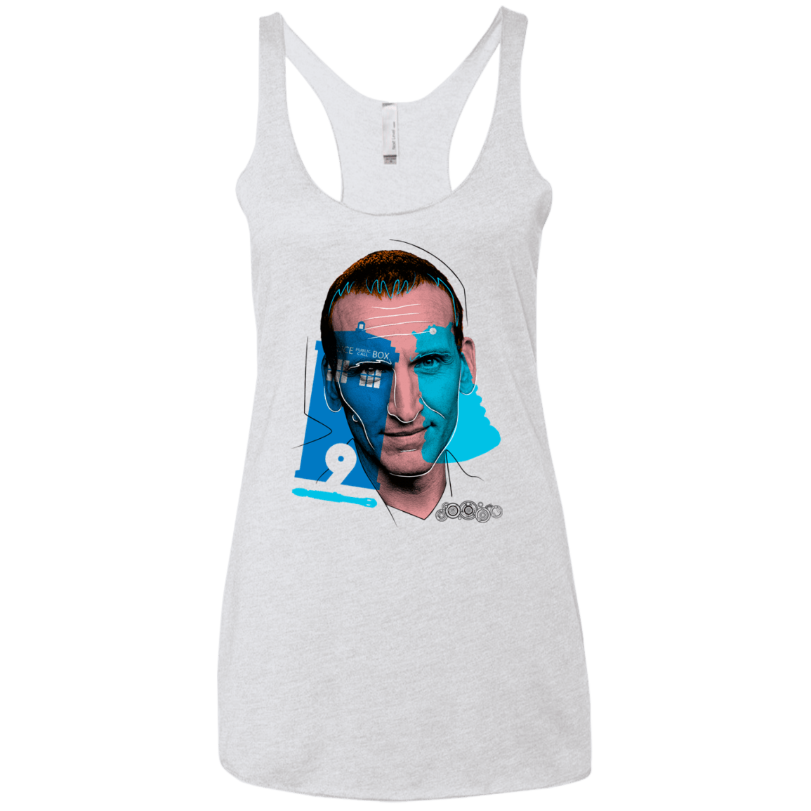 T-Shirts Heather White / X-Small Doctor Warwhol 9 Women's Triblend Racerback Tank